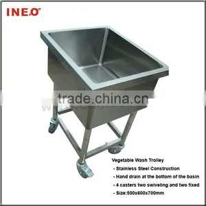 Movable Stainless Steel Vegetable Wash Trolley thumbnail-1
