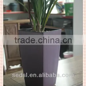 Unique Decorative Square Purple Plastic Plant Pot thumbnail-1