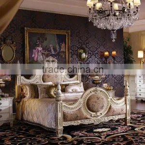 2016 NEW ARRIVAL Solid Wood Grand European Luxurious Bedroom Furniture/King Size Bed(MOQ=1 SET) thumbnail-1