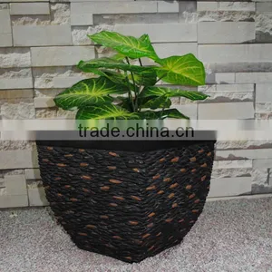 Different Style Home Garden Handmade Black Stone Molds Garden Resin Flower Pot thumbnail-3