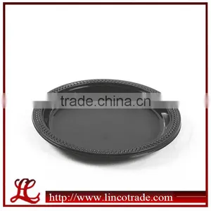 8.75 Inch Black Plastic PS Round Disposable Plate thumbnail-1