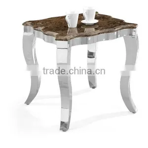 Antique Style Metal Marble Corner Table thumbnail-1