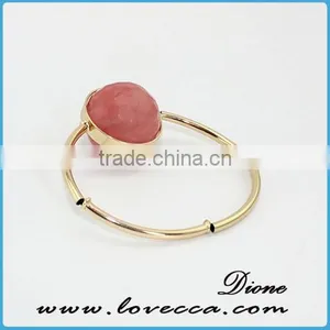 2016 New Trendy Single Wire Cuff Stone Bangle thumbnail-2
