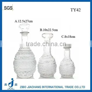 Glass Vodka Wine Bottles With Cork Lid TY42 thumbnail-1