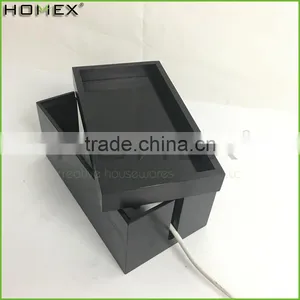 Black Color Bamboo Cable and Power Socket Organizer Box/Homex_FSC/BSCI Factory thumbnail-1