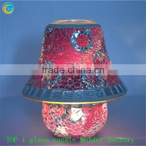 Purple Mosaic Glass Containers for Candles thumbnail-1