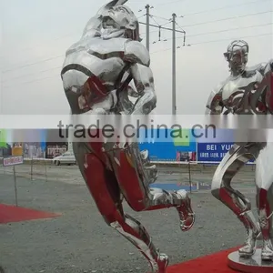Life Size Miror Finishing Stainless Steel Music Man Guitars Sculpture for Sale thumbnail-2
