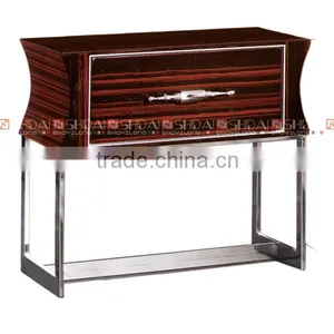 LV-TA809S Ebony Furnishings Mdf Side Table With Stainless Steel Frame thumbnail-1