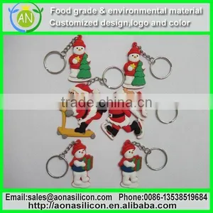 China Factory Lovely Silicone Father Christmas Keychain for Child thumbnail-1