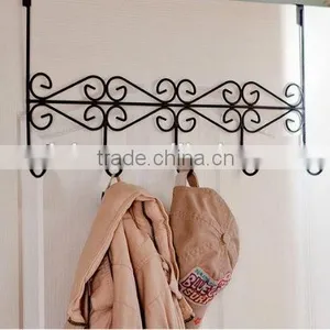 Metal Over the Door Hanging Coat Clothes Rack 5 Hook thumbnail-1