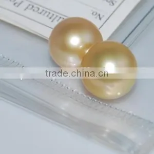 New Design 12-13mm Golden Round South Sea Pearl thumbnail-1