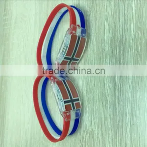 2016 Hot Selling National Flag Bracelet/ LED Silicone Bracelet China Supplier thumbnail-3