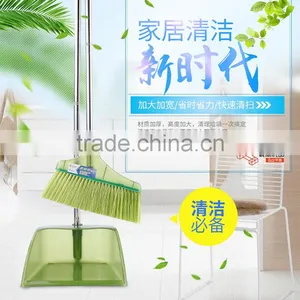 L00086 2017 Factory Wholesale Household Duo-Pan Dustpan & Lobby Broom Combo Superior Performance Broom & Dust Pan Set thumbnail-1