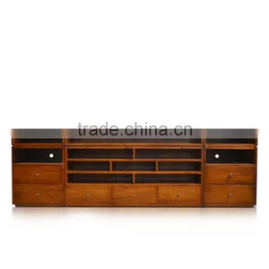 Buffet TV Modern Multi Drawers Brown Color Teak Wood Furniture, Indonesian Furniture Handmade Production thumbnail-2