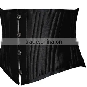 Women Short Double Steel Boned Waist Slimming Satin Waist Trainer thumbnail-4