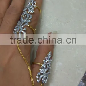 Double CZ FINGER Ring Adjustable thumbnail-1