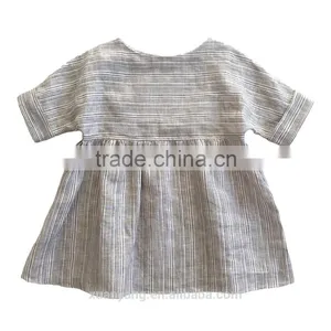 High Quality Kids Clothing Frock Design Girls Dress Names With Pictures Children Clothes Summer Linen Dress thumbnail-1