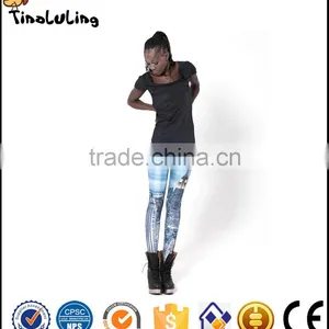 2017 Women Leggings Hot Sale Blue Buildings Printing Free Size High Elastic Lady Leisure Casual Leggings Woman Pencil Pants thumbnail-1