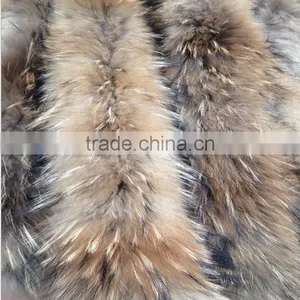 BBG-H-5 High Quality Detachable Real Raccoon Fur Collar / Raccoon Fur Trim for Hood thumbnail-4