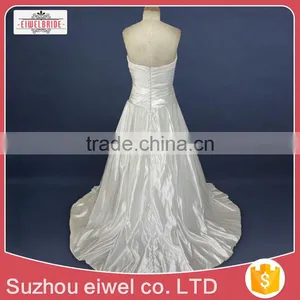 Sleeveless A Line Taffeta Wedding Dress thumbnail-2