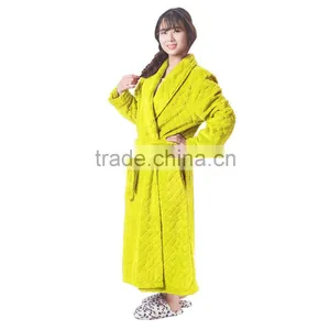 Wholesale Printed Knee Length Delicates Robe thumbnail-2
