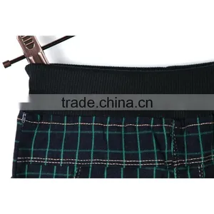 Fashion Green Small Plaid Lovely Kitten Printing Kids Pants Cute Design Boys Summer Hot Pants thumbnail-6