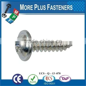 Made in Taiwan DIN 968 C 450 HV BN 14072 Pozi Pan Head Tapping Screws With Collar Form Z and Cone End Type C thumbnail-1