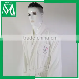 Orangic Bamboo Robe Luxury Lounge Bathrobe White thumbnail-1
