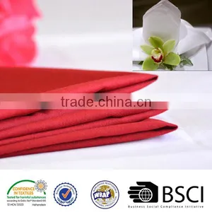 100% MJS Spun Polyester White 20 X 20" Napkins And 52x52" Table Linens In Red thumbnail-1