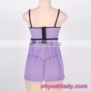 Ohyeah Purple Lace Sex Night Sleeping Dress for Women thumbnail-6