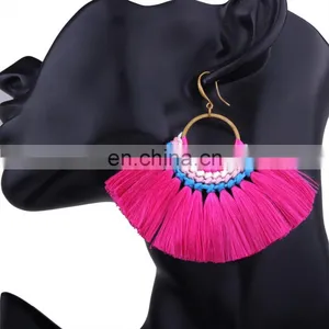 Fashion Handmake Fan Tassel Earrings thumbnail-3