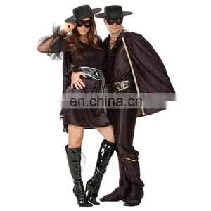 In Stock Halloween Adult and Kids Zorro Costume thumbnail-4