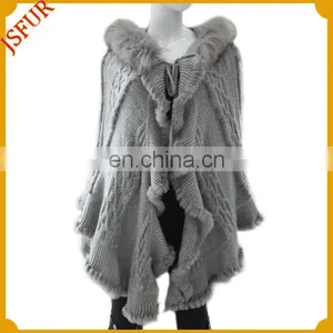 Stylish Rabbit Fur Cape Long Shawl Pashmina Fashionable Scarf thumbnail-1