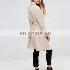 Trench Coat With Sash Belt Dust Coat Ladies Long Coat Design thumbnail-3