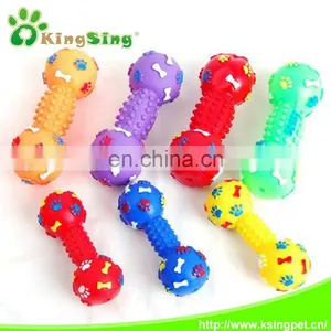 SM. Dumbbell W/paw Bone Print Pet Toy/dog Toy thumbnail-1