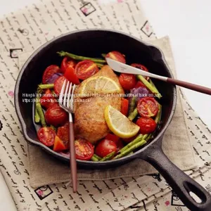 Hiseph Cast Iron Pan Skillet 3 Set With Handle HS-2 thumbnail-4