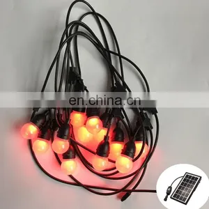 RGB Solar Powered LED String Light 6W With 3V Solar Panel 10pcs Sockects for Home Garden Use thumbnail-4