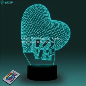 Love Heart 3D Atmosphere Night Light Fantastic Creative New Designs thumbnail-1