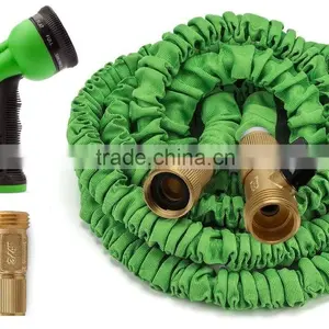 Expandable Garden Hose Strongest Expandable Hose With All Brass Connectors,8 Pattern Spray Nozzle And High Pressure - Resistance thumbnail-1