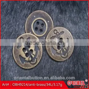 Anti-brass and Anti-silver Anchor Metal Button thumbnail-2