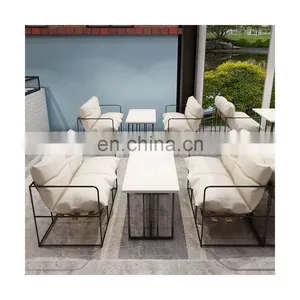 Nordic Light Luxury Simple Modern Sofa Set Furniture Industrial Coffee Shop Commercial Living Room Sofa Leisure Sectional Sofa thumbnail-1