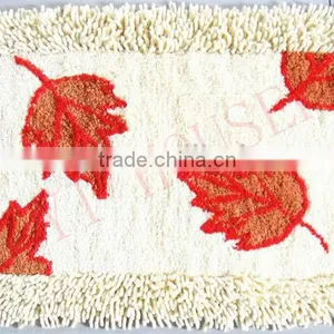 Leaf Design Bath Mats Cotton Chenille Bath Mat thumbnail-1
