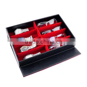 Wholesale Genuine Leather Eyeglass Case Glasses Storage Box Watch Display Case thumbnail-3