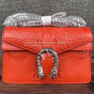 Crocodile Leather Women's Bag 2022 New Leather Bag Women's Chain Large-Capacity One-Shoulder Messenger Bag thumbnail-4