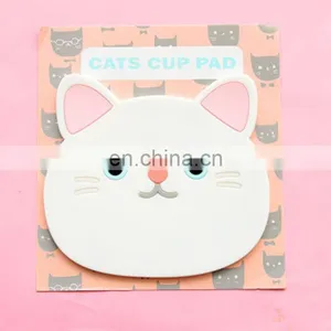 Cat Shaped Cup Coaster Silicone Cup Pad Slip Insulation Pad Cup Mat Hot Drink Holder Mug Stand Home Kitchen Accessories thumbnail-3