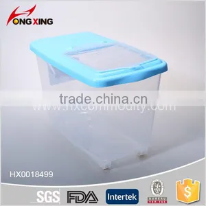 Transparent 15L Plastic Rice Storage Container With Wheel thumbnail-1