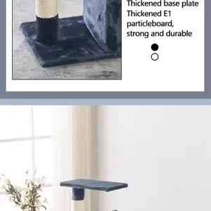 Meow Love Wooden Scratcher Tower Cat Tree House Climbing Cat Tree Tower Shelves For Indoor Cats thumbnail-5