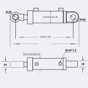 Custom Double Acting Marine Hydraulic Cylinder,Hydraulic Cylinders With Chrome Plating Piston Rod thumbnail-1