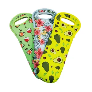 Wholesale Custom Neoprene Waterproof Insulate Single Wine Bottle Cooler Tote Carrier Bag Sleeve thumbnail-3
