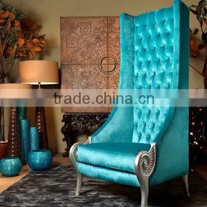 High Class Hotel Wooden Chair With Velvet Fabric thumbnail-1